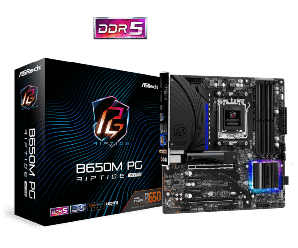 ASRock B650M PG Riptide WiFi DDR5,Socket AM5 mATX Motherboard