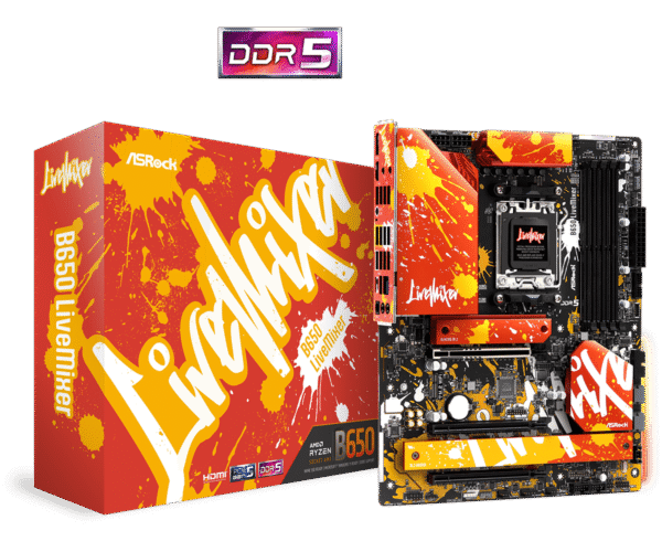 ASRock B650 LiveMixer DDR5,Socket AM5 ATX Motherboard