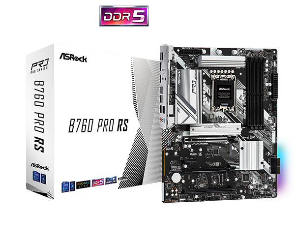 ASRock B760 Pro RS DDR5,LGA 1700 ATX Motherboard