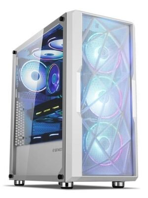 ABKO Suitmaster 322S White Tempered Glass ATX Computer Case